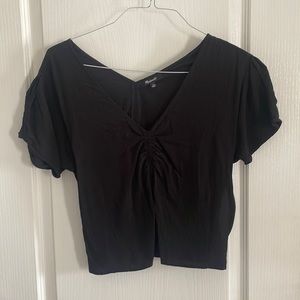 Madewell black silk blouse